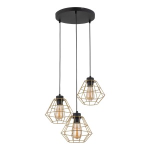 DIAMOND GOLD LAMPA WISZĄCA 3 PŁ 4451 TK Lighting
