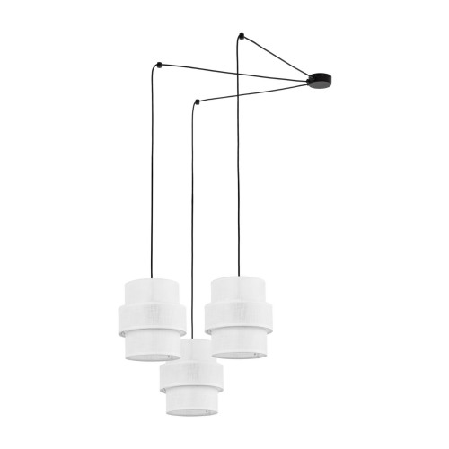 Lampa wisząca CALISTO białe klosze tkanina E27 MAX 15W LED 5975 TK Lighting