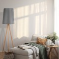 Lampa stojąca podłogowa do salonu z grafitowym abażurem WALZ 5046 TK Lighting