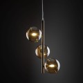 Lampa wisząca ze złotymi elementami i bursztynowymi kloszami 4838 TK Lighting