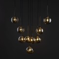 Lampa wisząca z brązowymi elementami i bursztynowymi kloszami ESTERA 6149
