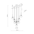 Lampa wisząca z brązowymi elementami i bursztynowymi kloszami ESTERA 6149