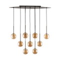 Lampa wisząca z brązowymi elementami i bursztynowymi kloszami ESTERA 6149