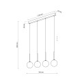 Lampa wisząca szklane mleczne klosze zwisy na G9 MARTIN Czarny 4503 TK Lighting