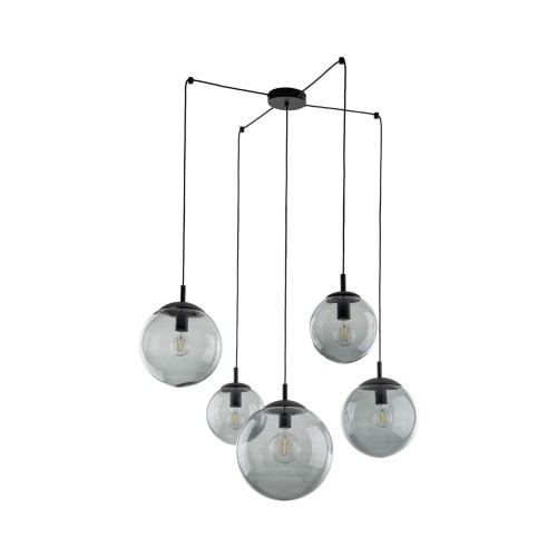 Lampa wisząca szklane klosze kule ESME Czarne przewody E27 5382 TK Lighting