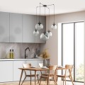 Lampa wisząca szklane klosze kule ESME Czarne przewody E27 5382 TK Lighting