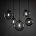 Lampa wisząca szklane klosze kule ESME Czarne przewody E27 5382 TK Lighting