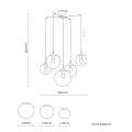 Lampa wisząca szklane klosze kule ESME Czarne przewody E27 5382 TK Lighting