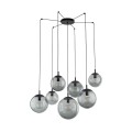 Lampa wisząca siedem szklanych kloszy kulek ESME Czarny E27 5385 TK Lighting