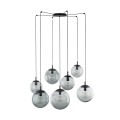 Lampa wisząca siedem szklanych kloszy kulek ESME Czarny E27 5385 TK Lighting