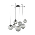 Lampa wisząca siedem szklanych kloszy kulek ESME Czarny E27 5385 TK Lighting
