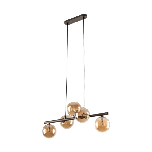 Lampa wisząca z kulistymi kloszami bursztynowe szkło ESTERA glamour 6105 TK Lighting
