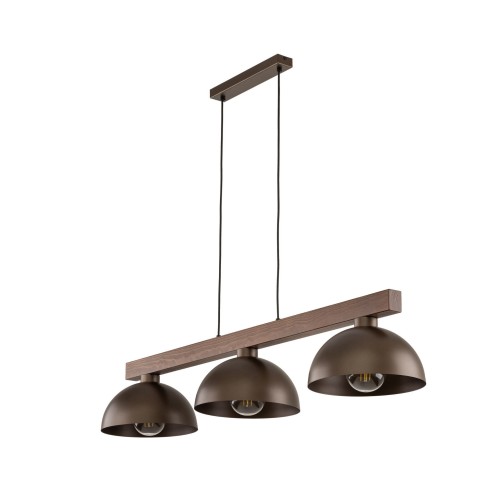 Lampa wisząca brązowa na listwie do jadalni w stylu skandynawskim 3xE27 6299 TK Lighting
