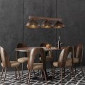 Lampa wisząca brązowa na listwie do jadalni w stylu skandynawskim 3xE27 6299 TK Lighting