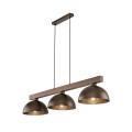 Lampa wisząca brązowa na listwie do jadalni w stylu skandynawskim 3xE27 6299 TK Lighting