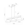 Lampa wisząca brązowa na listwie do jadalni w stylu skandynawskim 3xE27 6299 TK Lighting