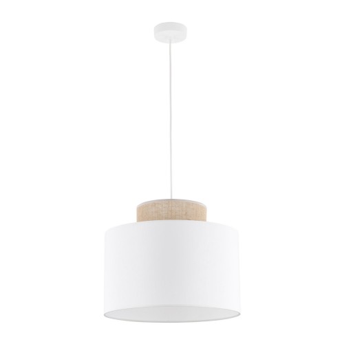 Lampa wisząca DUO WHITE JUTA klosz tkanina gwint E27 1856 TK Lighting