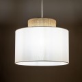 Lampa wisząca DUO WHITE JUTA klosz tkanina gwint E27 1856 TK Lighting