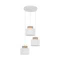 Lampa wisząca trzy abazurowe klosze białe na E27 do salonu DUO 2594 TK Lighting