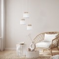Lampa wisząca trzy abazurowe klosze białe na E27 do salonu DUO 2594 TK Lighting
