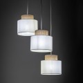 Lampa wisząca trzy abazurowe klosze białe na E27 do salonu DUO 2594 TK Lighting