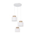 Lampa wisząca trzy abazurowe klosze białe na E27 do salonu DUO 2594 TK Lighting