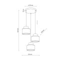 Lampa wisząca trzy abazurowe klosze białe na E27 do salonu DUO 2594 TK Lighting