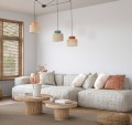Lampa wisząca potrójna z kloszami DUO JUTA MIX do salonu 3140 TK Lighting