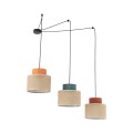 Lampa wisząca potrójna z kloszami DUO JUTA MIX do salonu 3140 TK Lighting
