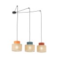 Lampa wisząca potrójna z kloszami DUO JUTA MIX do salonu 3140 TK Lighting