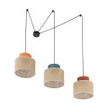 Lampa wisząca potrójna z kloszami DUO JUTA MIX do salonu 3140 TK Lighting