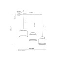Lampa wisząca potrójna z kloszami DUO JUTA MIX do salonu 3140 TK Lighting