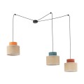 Lampa wisząca potrójna z kloszami DUO JUTA MIX do salonu 3140 TK Lighting