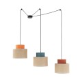 Lampa wisząca potrójna z kloszami DUO JUTA MIX do salonu 3140 TK Lighting