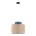 Lampa wisząca z kloszem zielonym i w kolorze juty DUO JUTA GREEN 1xE27 3256