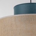 Lampa wisząca z kloszem zielonym i w kolorze juty DUO JUTA GREEN 1xE27 3256