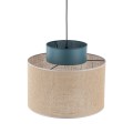 Lampa wisząca z kloszem zielonym i w kolorze juty DUO JUTA GREEN 1xE27 3256