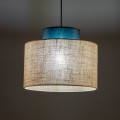 Lampa wisząca z kloszem zielonym i w kolorze juty DUO JUTA GREEN 1xE27 3256