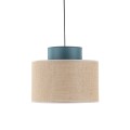 Lampa wisząca z kloszem zielonym i w kolorze juty DUO JUTA GREEN 1xE27 3256
