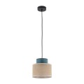 Lampa wisząca zwis z abażurem DUO JUTA GREEN do salonu na E27 3257 TK Lighting