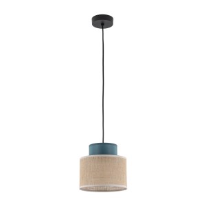 Lampa wisząca zwis z abażurem DUO JUTA GREEN do salonu na E27 3257 TK Lighting