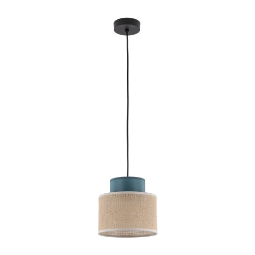 Lampa wisząca zwis z abażurem DUO JUTA GREEN do salonu na E27 3257 TK Lighting