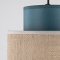 Lampa wisząca zwis z abażurem DUO JUTA GREEN do salonu na E27 3257 TK Lighting