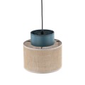 Lampa wisząca zwis z abażurem DUO JUTA GREEN do salonu na E27 3257 TK Lighting