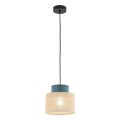 Lampa wisząca zwis z abażurem DUO JUTA GREEN do salonu na E27 3257 TK Lighting