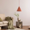 Lampa wisząca czerwona E27 stożek CONO 6632 TK Lighting