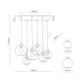 Lampa wisząca do jadalni ze szklanymi kloszami CUBUS GRAPHITE 2833 TK Lighting