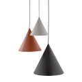 Potrójna lampa wisząca na okrągłej rozecie z kloszami-stożkami 6633 TK Lighting