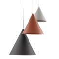 Potrójna lampa wisząca na okrągłej rozecie z kloszami-stożkami 6633 TK Lighting