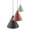 Potrójna lampa wisząca na okrągłej rozecie z kloszami-stożkami 6633 TK Lighting